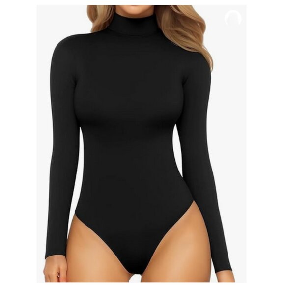 Black Long Sleeve Bodysuit - Picture 1 of 6